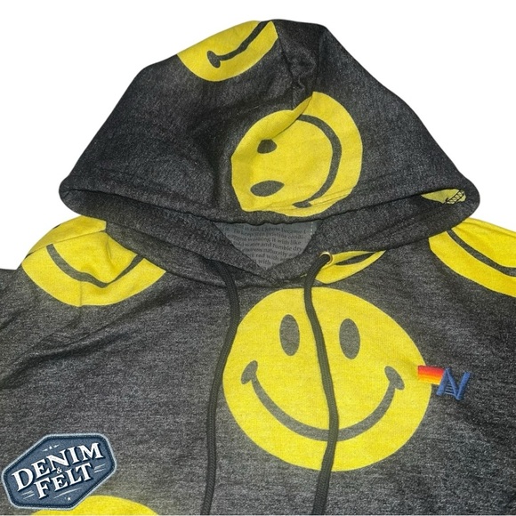 Aviator Nation Unisex Black/Yellow Smiley Repeat Relaxed Pullover Hoodie | EUC😀 - Picture 15 of 16
